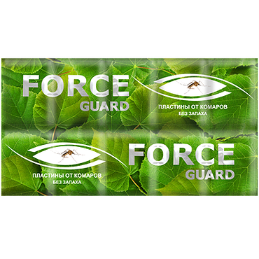 Пластины от комаров FORCE guard ЗЕЛЕНЫЕ б/з (200шт) Дефанс